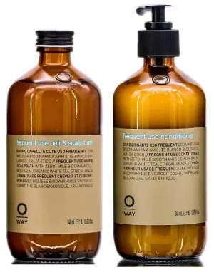 0way FREQUENT USE Hair & Scalp Bath Shampoo & Conditioner Duo Set Kit, Made in Italy, Biodynamic Ingredients (Shampoo (8.1 oz)   Conditioner (8.1 oz))