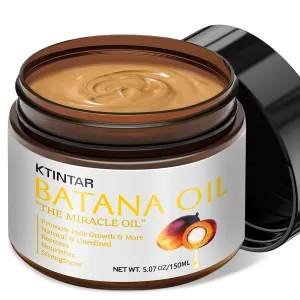 100% Natural Raw Batana Oil for Hair Growth, Unrefined & Organic Dr Sebi Hair Growth Oil From Honduras, Prevents Hair Loss, Eliminates Split Ends, Enhances Thickness 5.07 Fl Oz (Pack of 1)