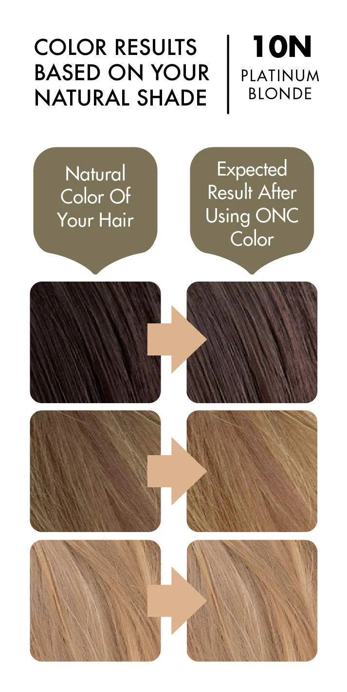 (10N Platinum Blonde) 4 fl. oz. (120 mL) Heat Activated Healthier Permanent Hair Dye with Certified Organic Ingredients, Ammonia Free, Vegan Friendly, 100% Gray Coverage