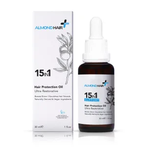 15-in-1 Hair Oil – 1fl oz Ultra-Restorative Hair Oil Treatment with Rosemary, Almond, Coconut Oil – Vegan and Natural Ingredients – Intense Nourishment and Shine Boost Natural Hair Oil