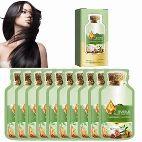 2024 natural plant hair dye, natural plant hair dye 30ml 10 packs/box, new plant bubble hair dye, natural shampoo (1, Black color)