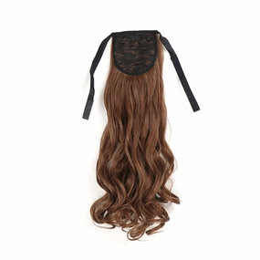 22 Inch Synthetic Ponytailtails Bandage Hair Piece Long Wavy Hair Extensions Heat Resistant Fiber Hairpieces 12 22IN