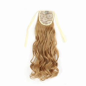 22 Inch Synthetic Ponytailtails Bandage Hair Piece Long Wavy Hair Extensions Heat Resistant Fiber Hairpieces 27 22IN