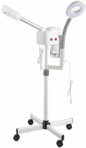2 in 1 Facial Steamer with 3X Magnifying Lamp, Esthetician Steamer Professional Aromatherapy Humidifier Face Spa Mist Steam for Home Beauty Salon, Personal Skin Care Deep Cleaning