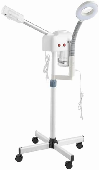 2 in 1 Facial Steamer with 3X Magnifying Lamp, Esthetician Steamer Professional Aromatherapy Humidifier Face Spa Mist Steam for Home Beauty Salon, Personal Skin Care Deep Cleaning