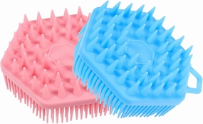 2 Pack Body Brush Silicone Bristles Hair Scalp Massager Shower Brush Gentle Scrub for Body Cleansing