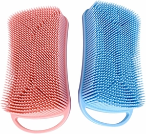 2pcs Silicone Bath Brush Double-Sided Shampoo and Exfoliating Brush for Gentle Body Cleansing Practical Bath for to Clean
