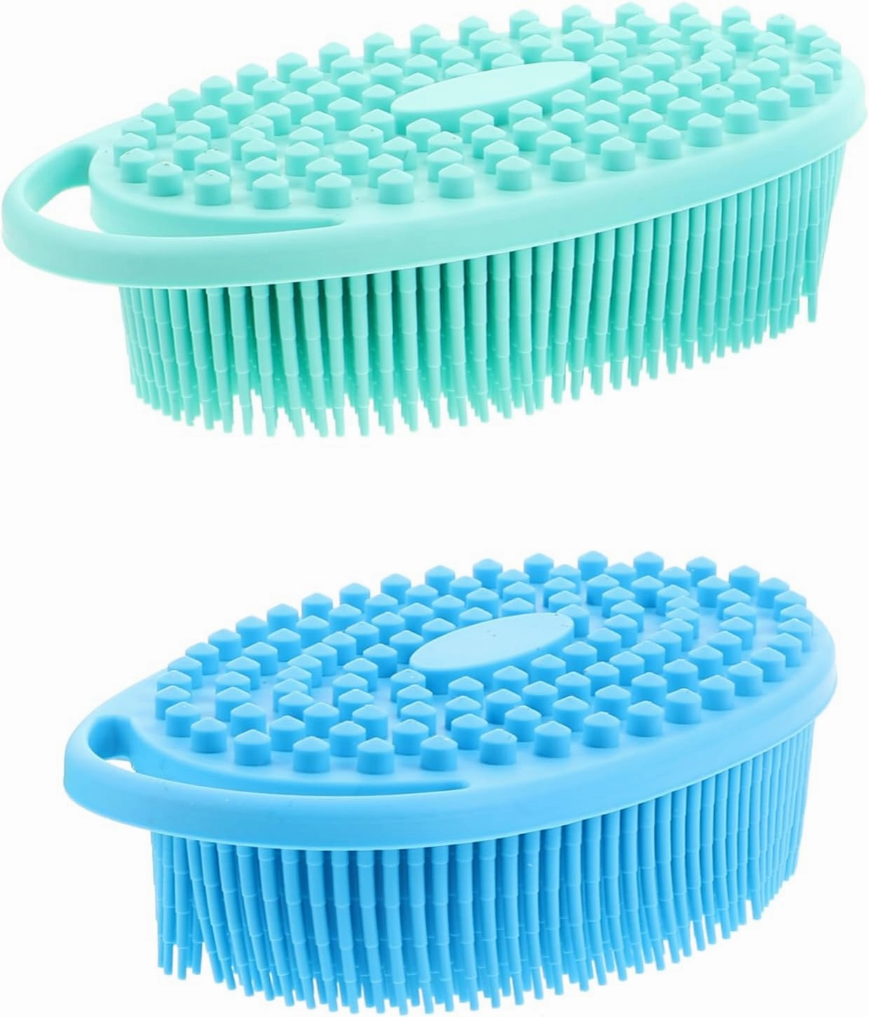 2pcs Silicone Bath Scrubber Versatile Exfoliating Body and Face Brush for Cleansing Easy Drying Design for Shower Essentials Scalp Massager Scrubber