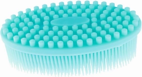 2Pcs Silicone Shampoo and Shower Scrubbers Bath Cleansing Massage Brushes for Durable Quick Dry Cleaning Tools Blue and Pink for Boy Girl