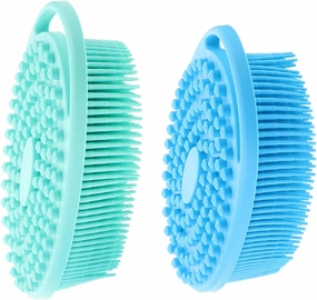 2pcs Soft Silicone Body Scrubber Gentle Exfoliating for Daily Cleansing Convenient Hanging Design Versatile for Shampooing and Massaging Shower Essential