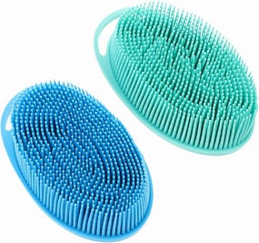 2pcs Soft Silicone Exfoliating Body Scrubber for Gentle Skin Cleansing and Scalp Massage Hanging Design for and Drying for Bath and Shower Use