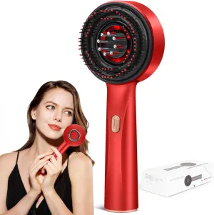 3 in 1 Hair Oil Applicator,Head Massager Scalp,Hair Oil Applicator,Electric Scalp Massager Brush,ipx7 Waterproof,Red