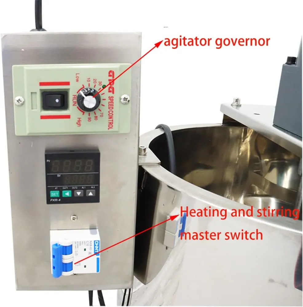 30-300ml Paste Liquid Filling Machine with Heating and Mixing Function Pneumatic Liquid Filler for Cream Oil Sauce Butter Stainless Steel 110V