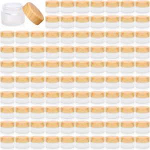 32 Pcs Glass Cosmetic Containers 5 Grams Round Frosted Cosmetic Jars with Leak proof lids Empty glass sample Jars Scrub Balm Lotions Sample Containers for Makeup Lotion Lip Balm Eye Cream
