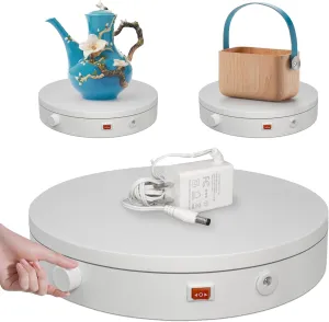 360 Degree Photography Turntable for Product Displaying and Shows, Motorized Rotating Display Stand 44LB Capacity, 7.87in, Knob Control Speed, Automatic Electric Platform for Jewelry,Cake