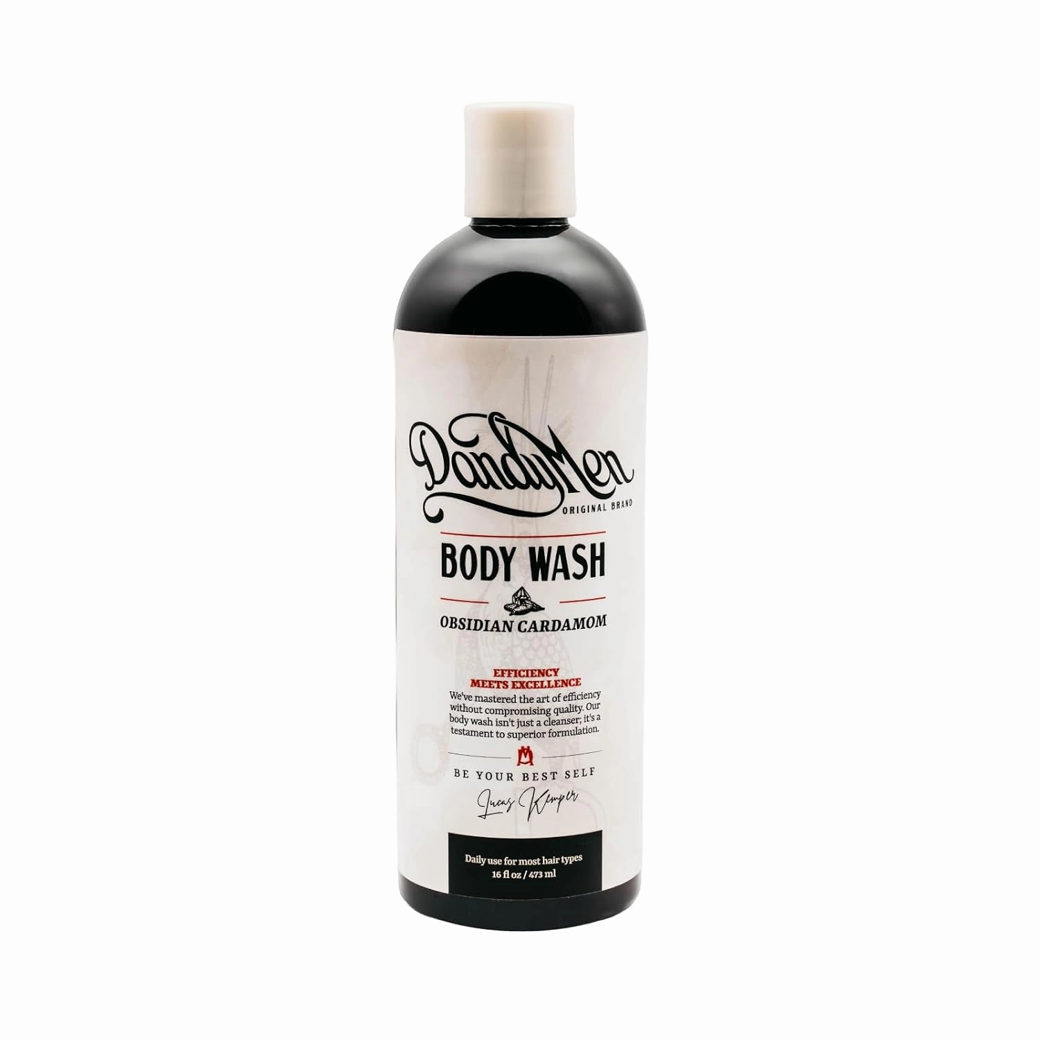 3-in-1 Body Wash, Shampoo & Face Cleanser – Hydrating Men's Wash – 16oz (Obsidian Cardamom)