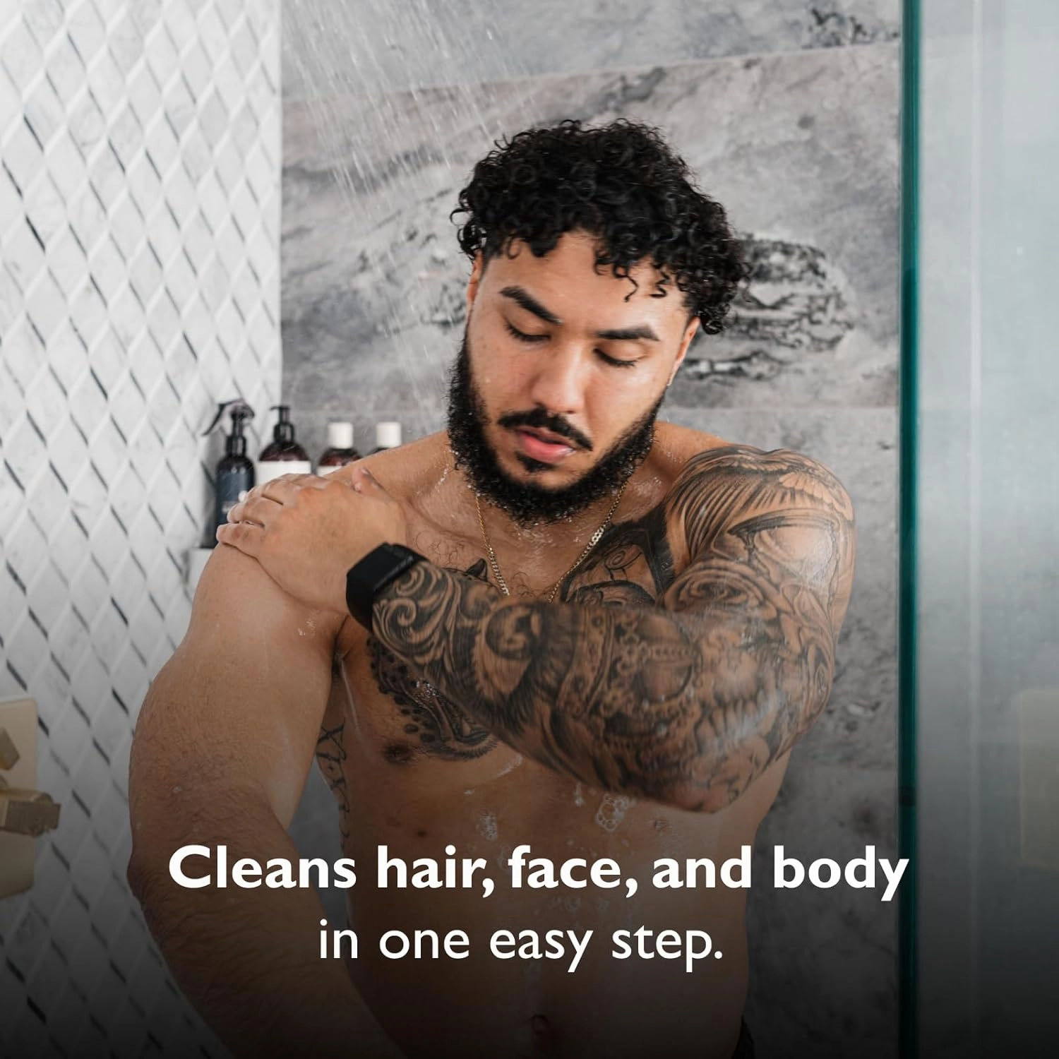 3-in-1 Body Wash, Shampoo & Face Cleanser – Hydrating Men's Wash – 16oz (Obsidian Cardamom)