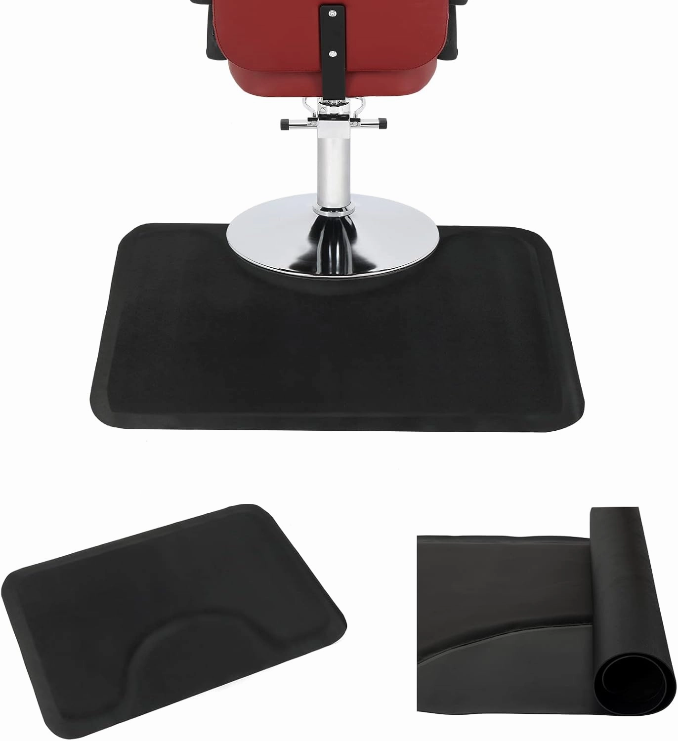 3′x 4.5′x 1/2" Thick Salon Mat Beauty Barber Chair Anti Fatigue Floor Mat Rectangle Salon Mats for Hair Stylist Ergonomic Comfort Waterproof Foam Pad for Barber Shop (3′x 4.5′x 1/2"-Rectangle)