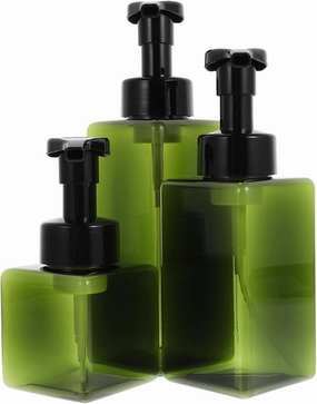 3Pcs Multi Function Foaming Bottle Portable Pump Dispensers for Body Wash Shampoo and Cosmetics Durable Petg Material for Home and Travel
