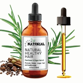 4 Oz Plant Based Veganic Natural Hair Growth Oil - TikTok Organic Rosemary Oil for Hair Growth with Castor and Tea Tree Extract - Reduce Hair Loss and Nourish Eyelashes with Cruelty-Free Ingredients.