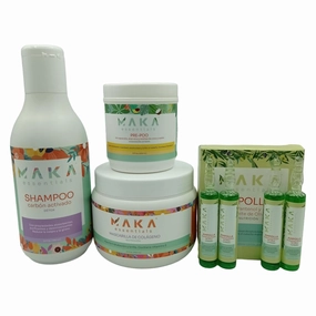 4 Step Essential Kit - Activated Carbon Shampoo - Nourishing Mask - Pre-Poo - Panthenol Olive Oil Ampoules - hydrates - strengthens - cleanses - nourishes - softens - shines - contai