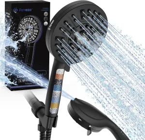 5-Inch High Pressure Handheld Shower Head with 10-Mode Powerhead, Extra Long 72-Inch SS Hose, Matte Black