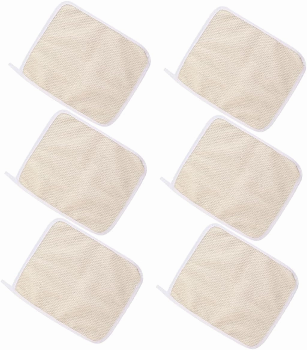 6pcs Exfoliating Bath Cloth Quick Dry Scrub Wash Cloths for Daily Home Use Beige Gentle Skin Care Dead Skin Removal Short Loop Design