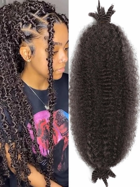 8 Packs Springy Afro Twist Hair 16 inch 4# Pre-Separated Kinky Marley Twist Braiding Hair Soft Synthetic Crochet for Distressed Faux Locs Spring Twist Hair Extensions for Women