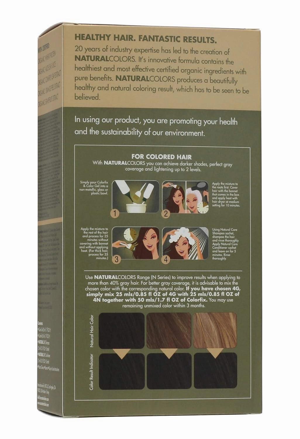 (4G Dark Golden Brown) 4 fl. oz. (120 mL) Heat Activated Healthier Permanent Hair Dye with Certified Organic Ingredients, Ammonia Free, Vegan Friendly, 100% Gray Coverage