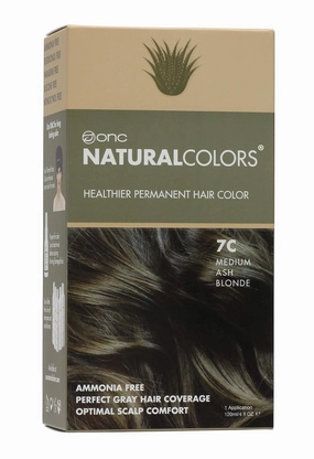(7C Medium Ash Blonde) 4 fl. oz. (120 mL) Heat Activated Healthier Permanent Hair Dye with Certified Organic Ingredients, Ammonia Free, Vegan Friendly, 100% Gray Coverage