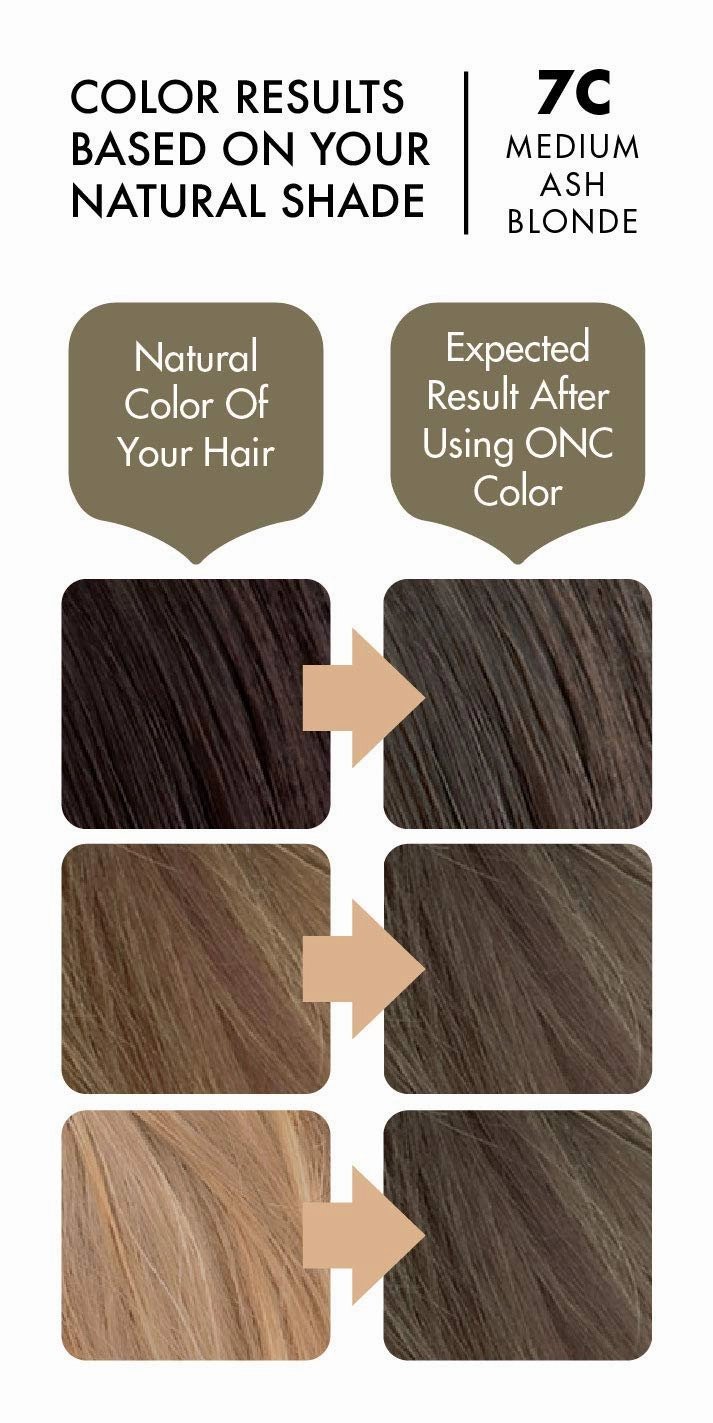 (7C Medium Ash Blonde) 4 fl. oz. (120 mL) Heat Activated Healthier Permanent Hair Dye with Certified Organic Ingredients, Ammonia Free, Vegan Friendly, 100% Gray Coverage