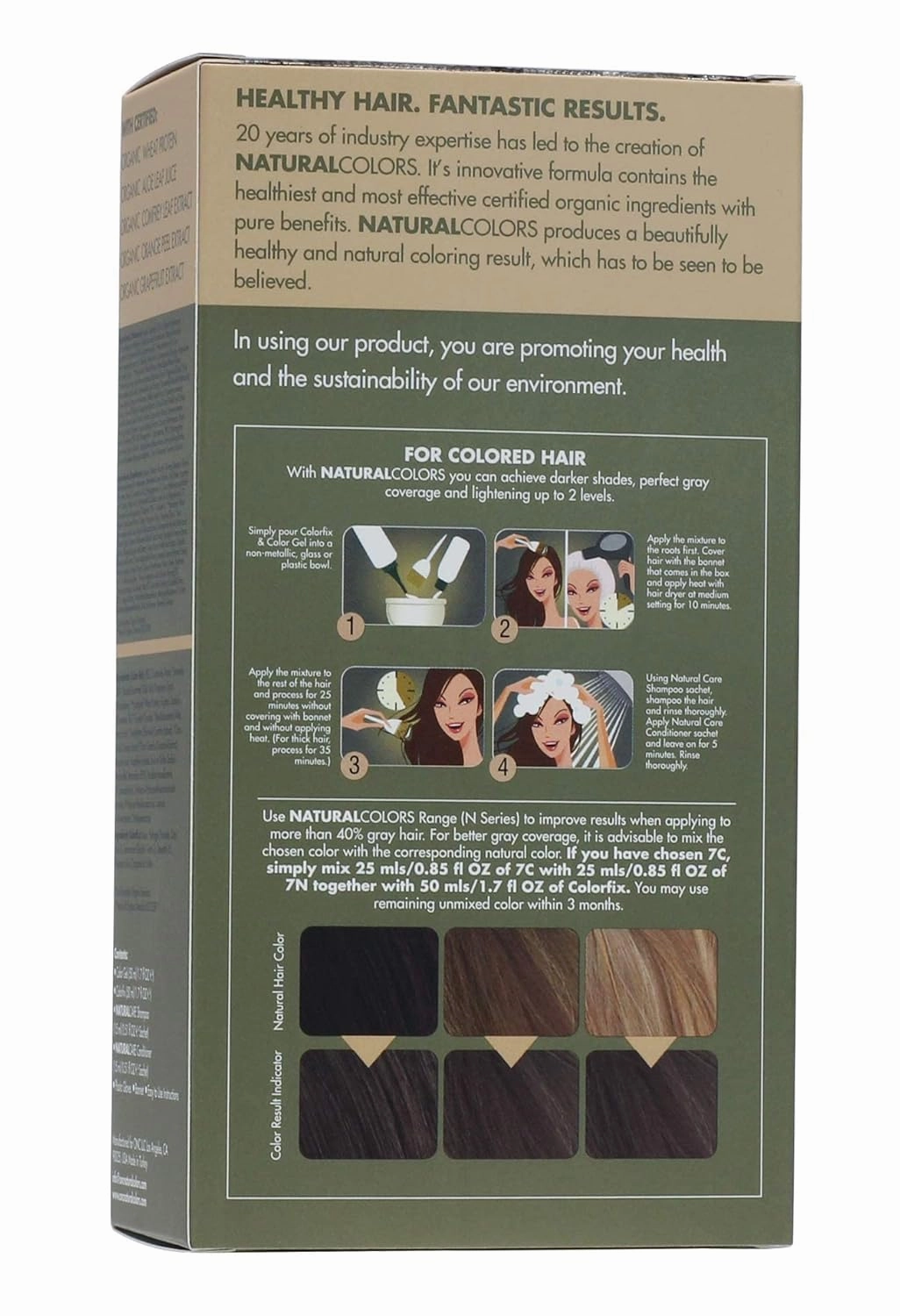 (7C Medium Ash Blonde) 4 fl. oz. (120 mL) Heat Activated Healthier Permanent Hair Dye with Certified Organic Ingredients, Ammonia Free, Vegan Friendly, 100% Gray Coverage