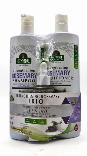 | Hair Strengthening Rosemary Shampoo & Conditioner & Hair Oil Set, White