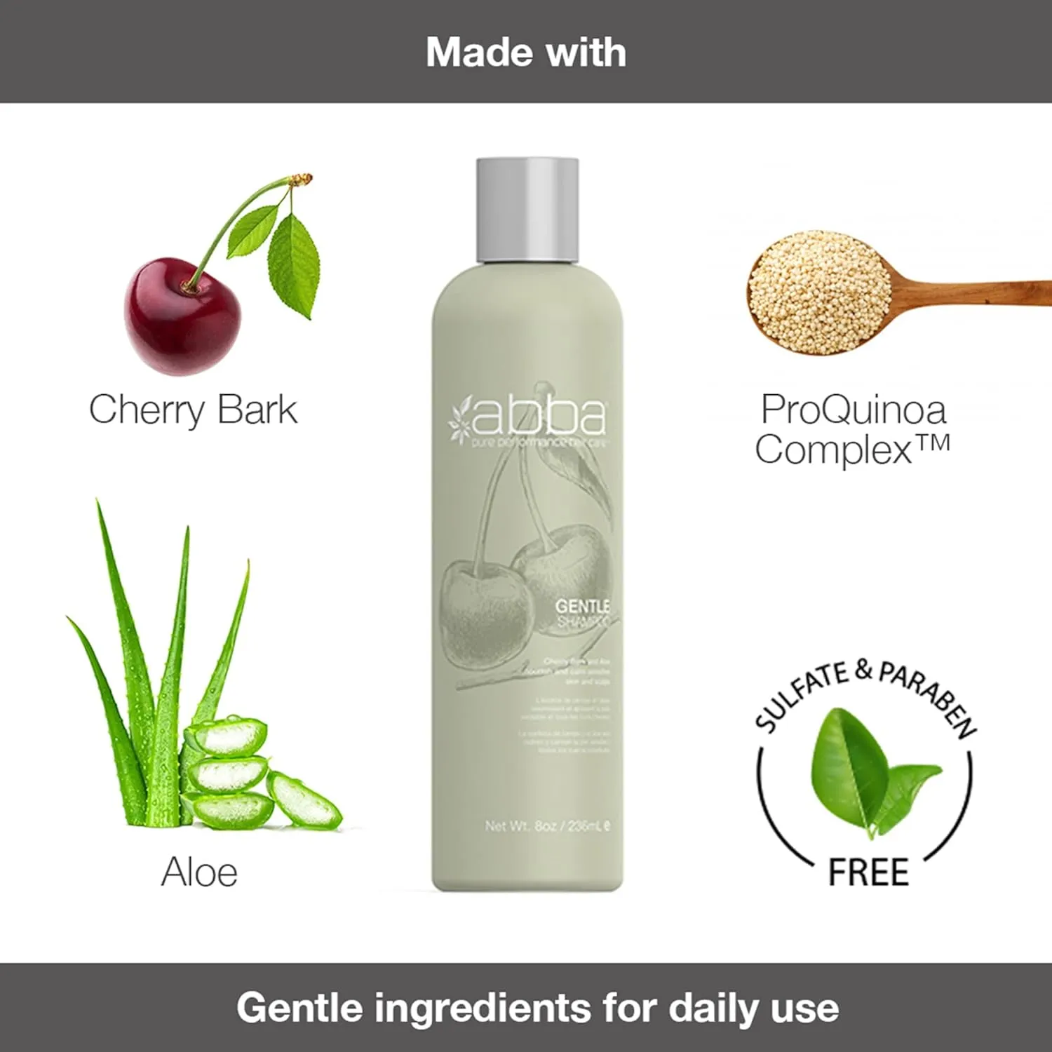 ABBA - Pure Gentle Shampoo - Cherry Bark & Aloe