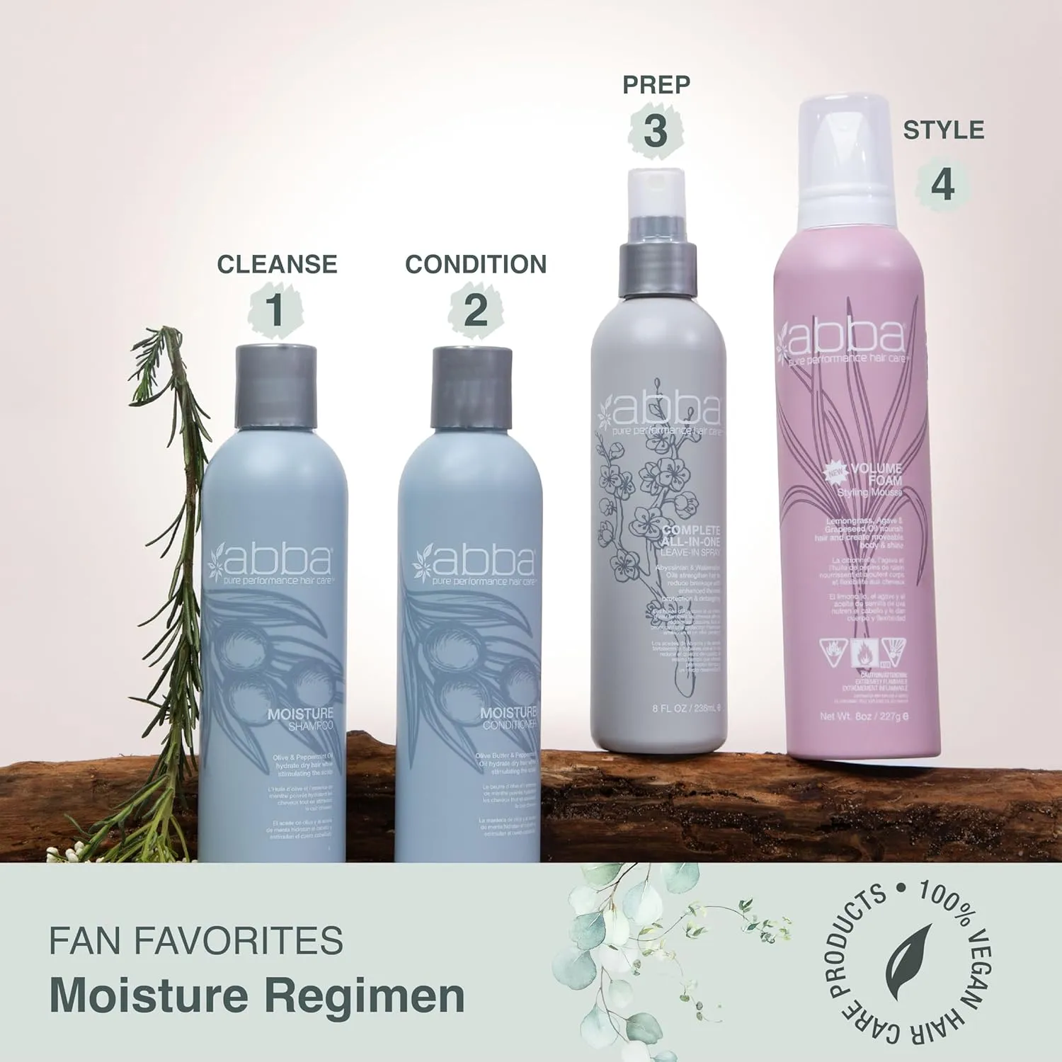 ABBA - Pure Moisture Shampoo - Olive Butter & Peppermint Oil