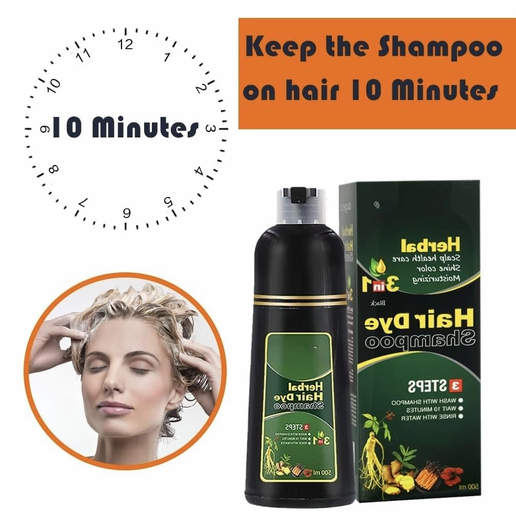 ABBASI & CO Dark Brown Hair Dye Shampoo - 3 in 1 Herbal Hair Color Shampoo for Men & Women - Nourishes & Protects Hair - Grey/White Coverage Champu Para Canas Mujer 500 ML (Dark Brown)