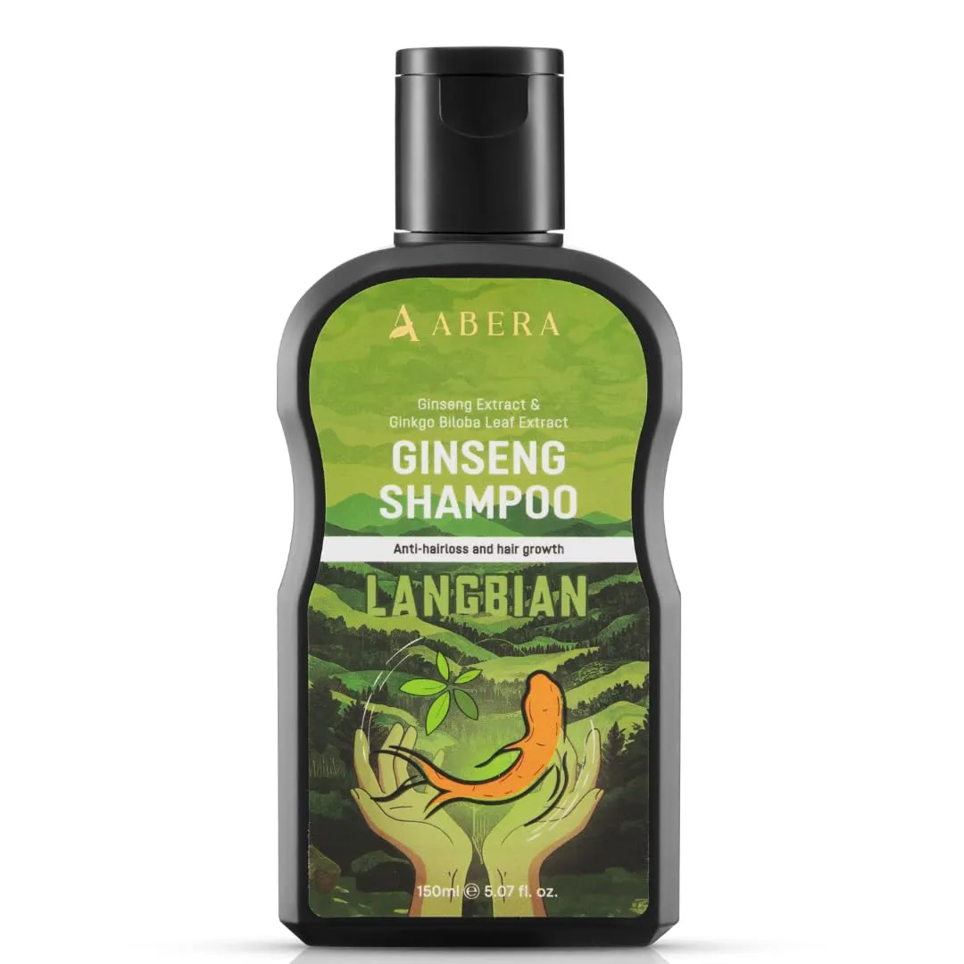 ABERA High-Performance Anti-Dandruff Shampoo with Langbian Ginseng Extract, Paraben & Sulfate Free, Controls Dandruff, Soothes Itchy Scalp, 5.07 Fl Oz