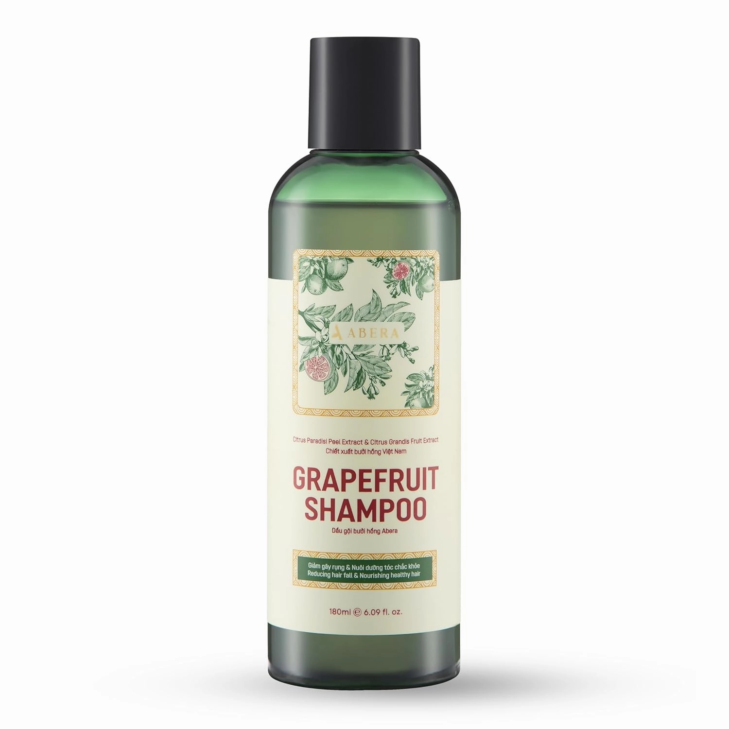 ABERA Hair Growth Shampoo With Grapefruit Essence – Anti-Hair Loss Treatment with Vitamin C, Refreshing Citrus Scent, 6.09 Fl Oz