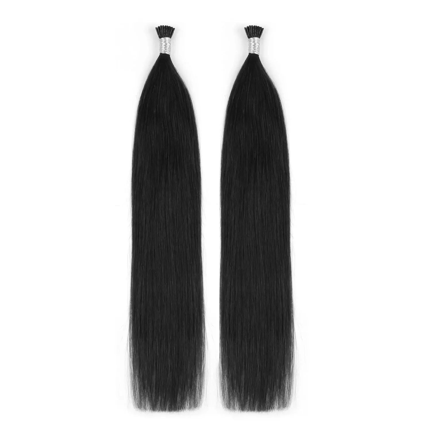 ABH AmazingBeauty Hair I Tip Hair Extensions Human Hair 50g 50strands Straight Color 1 Jet Black Hair Extensions Invisible Silky Straight Remy Natural Hair Extensions Tips 20 Inch