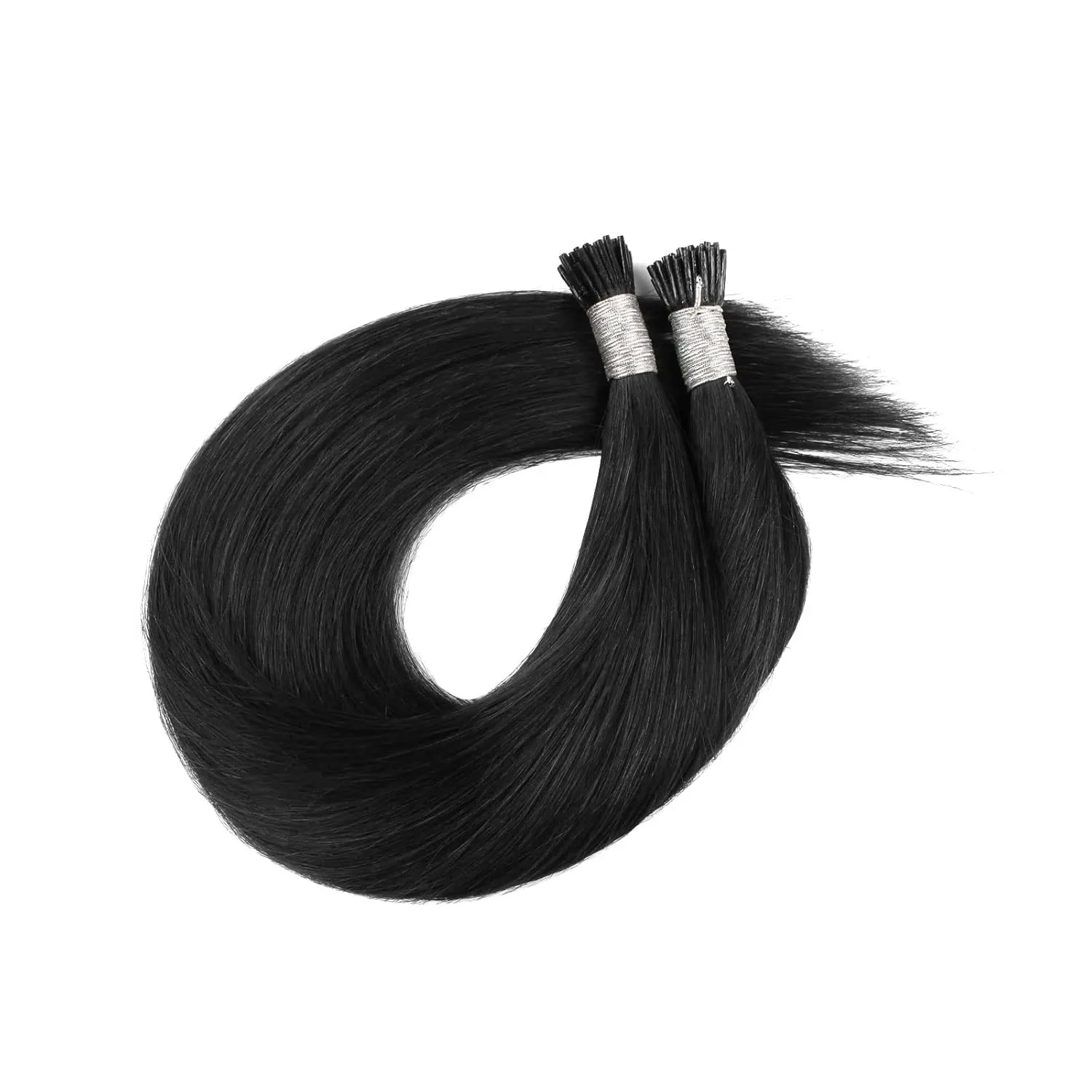 ABH AmazingBeauty Hair I Tip Hair Extensions Human Hair 50g 50strands Straight Color 1 Jet Black Hair Extensions Invisible Silky Straight Remy Natural Hair Extensions Tips 20 Inch