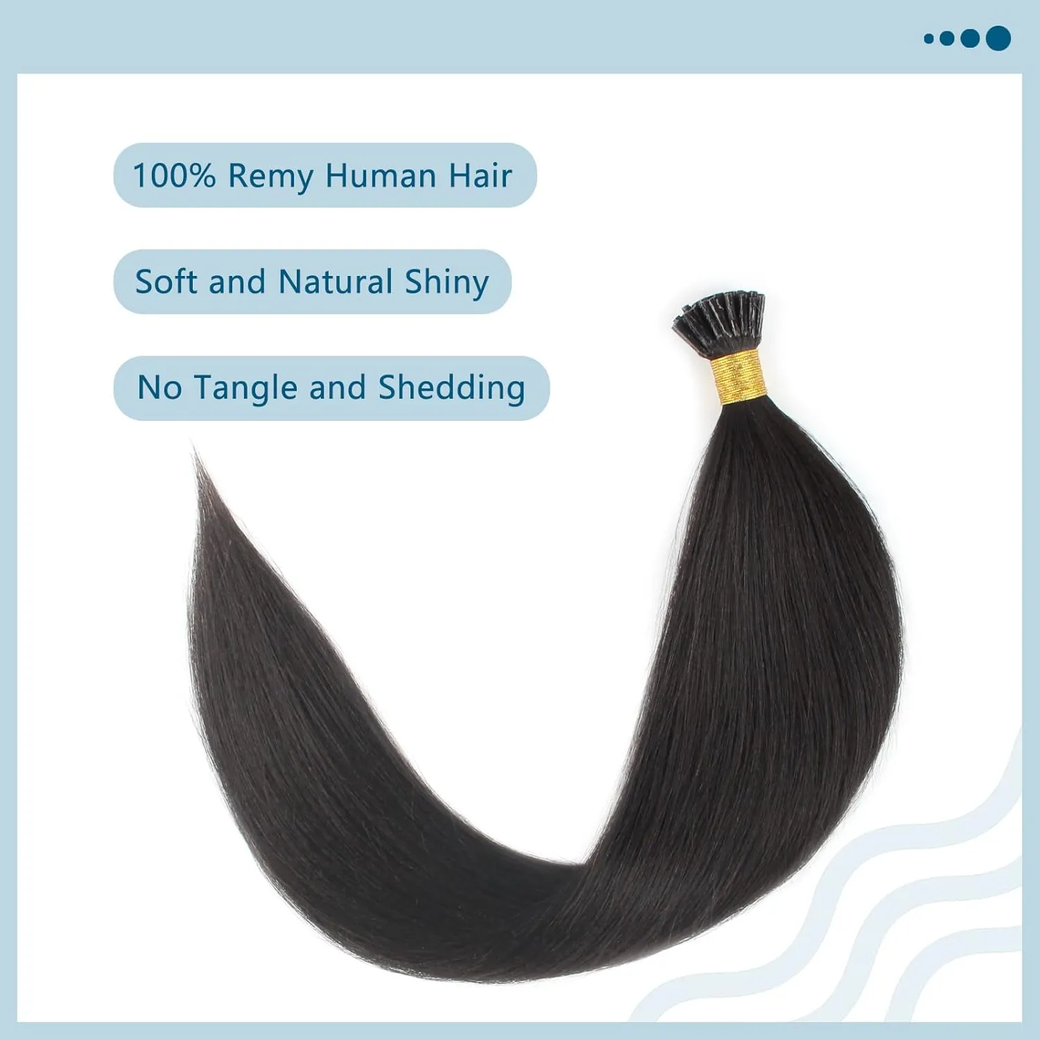 ABH AMAZINGBEAUTY HAIR Thick Yaki Straight Hair Extensions Pre Bonded Hair Extensions Real Human Hair I Tip for Black Women Keratin Remy Wavy Human Hair I Tip Extensions 50G 50 Strands 20 Inch