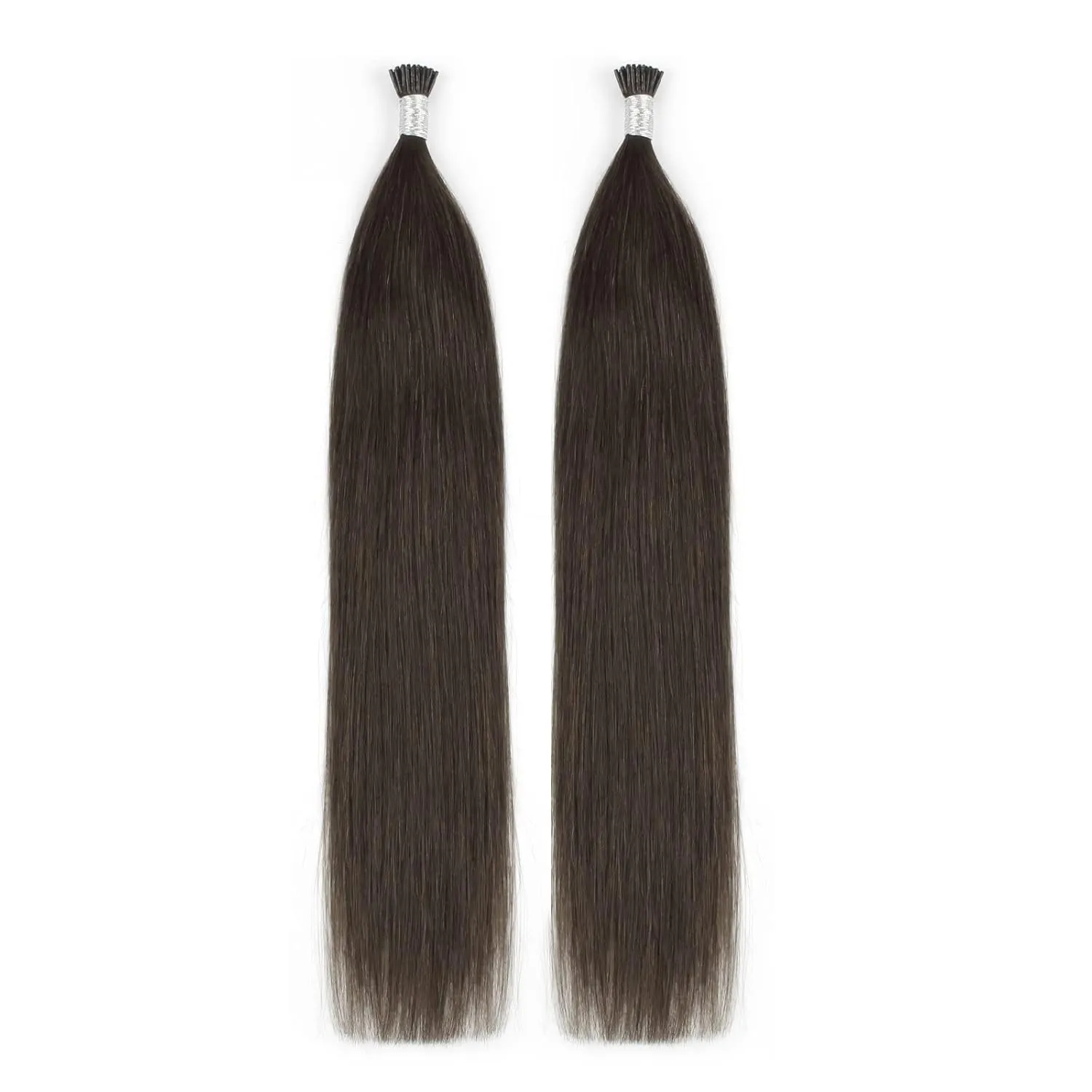 ABH AmazingBeauty Hair Tip Extensions I Tip Hair Extensions Dark Brown 50 Grams Tip Human Hair Extensions Pre Bonded Hair Extensions Cold Fusion Straight Hair 50strands 20 Inch