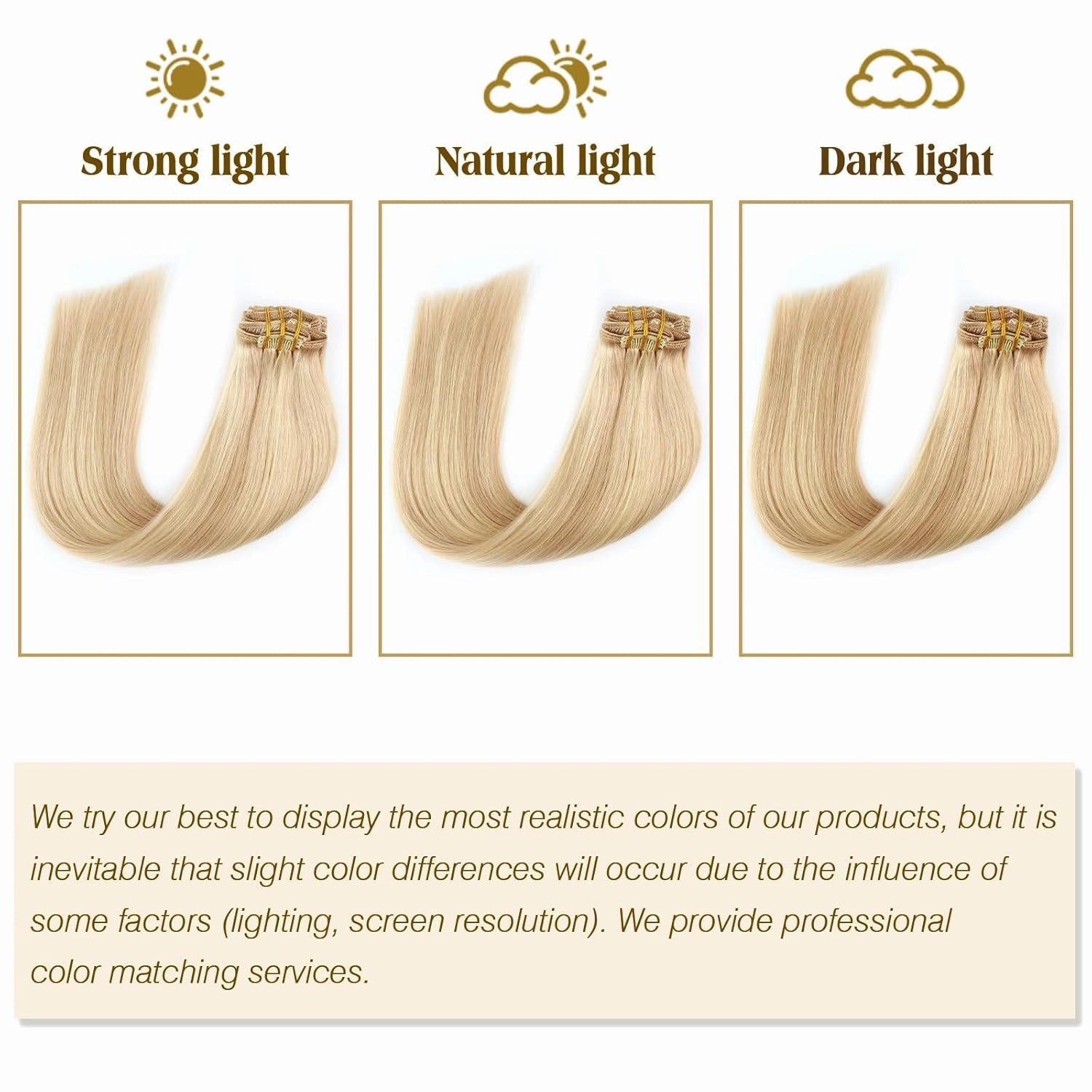 ABH AMAZINGBEAUTY HAIR 20 Inch Clip in Human Hair Extensions Natural Straight Dirty Blonde Highlighted Bleach Blonde P18-613 Clip in Remy Hair Extensions 8pcs/120g Double Weft Hair Clip ins