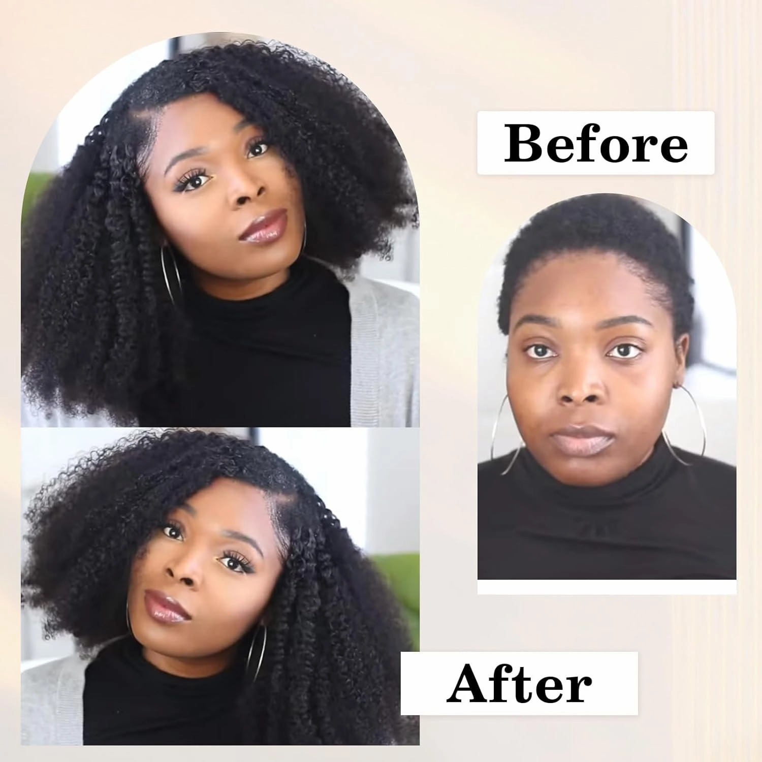 ABH AMAZINGBEAUTY HAIR Afro Kinky Curly Clip ins 4A 4B for Black Women Human Hair Highlight Chocolate Brown With Black P1B/4 Full Head Brazilian Hair 10 Inch 7Pcs 120G