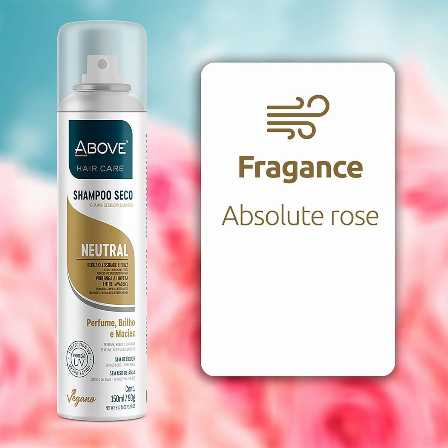ABOVE Dry Shampoo Set, Neutral, 4 Pcs - Volumizing Shampoo - Absorbs Excess Oil - With Lime and Tangerine Notes - Paraben and Benzene Free