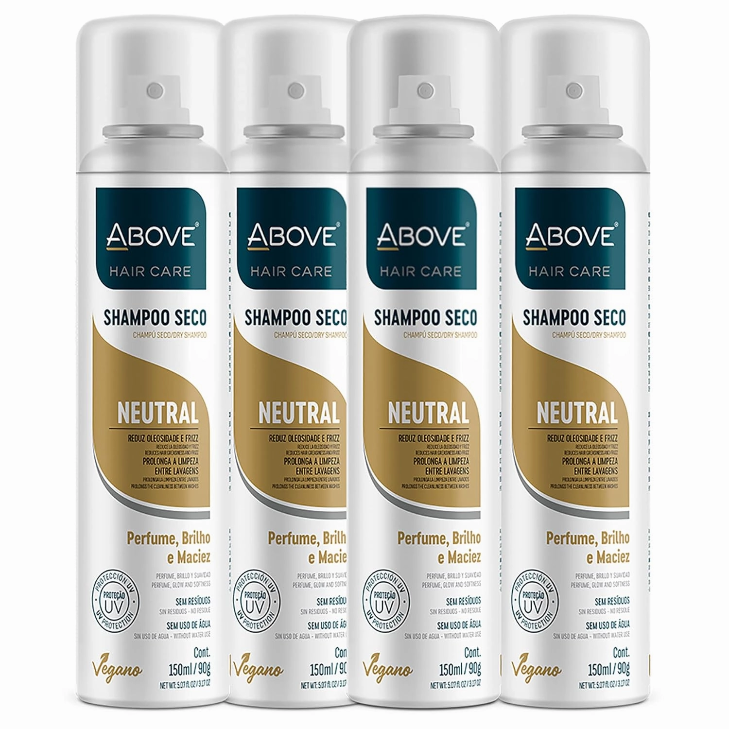 ABOVE Dry Shampoo Set, Neutral, 4 Pcs - Volumizing Shampoo - Absorbs Excess Oil - With Lime and Tangerine Notes - Paraben and Benzene Free