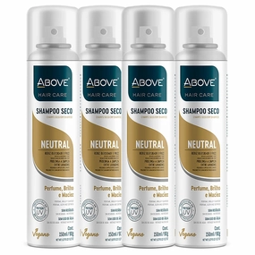 ABOVE Dry Shampoo Set, Neutral, 4 Pcs - Volumizing Shampoo - Absorbs Excess Oil - With Lime and Tangerine Notes - Paraben and Benzene Free