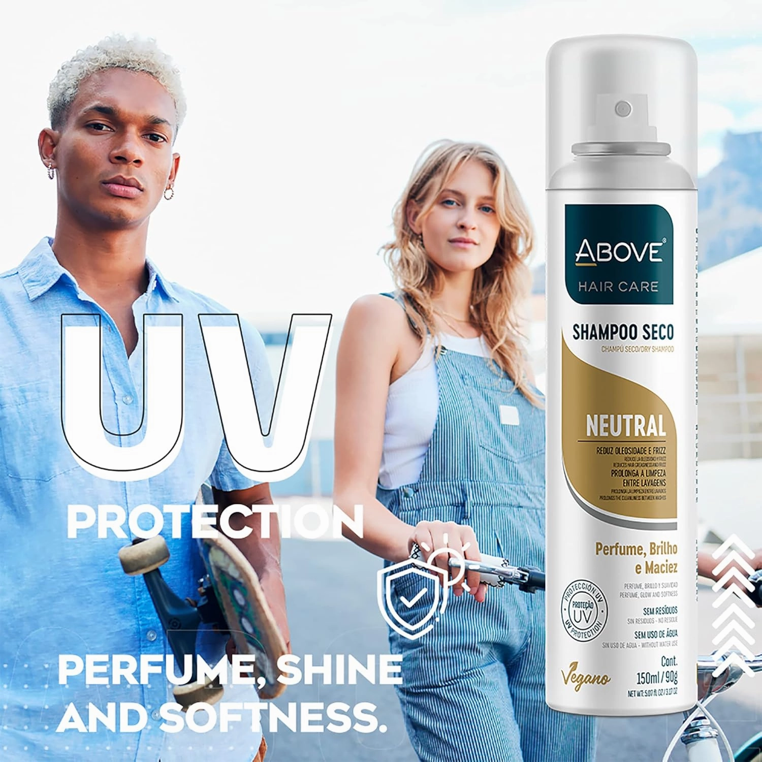 ABOVE Dry Shampoo Set, Neutral, 4 Pcs - Volumizing Shampoo - Absorbs Excess Oil - With Lime and Tangerine Notes - Paraben and Benzene Free