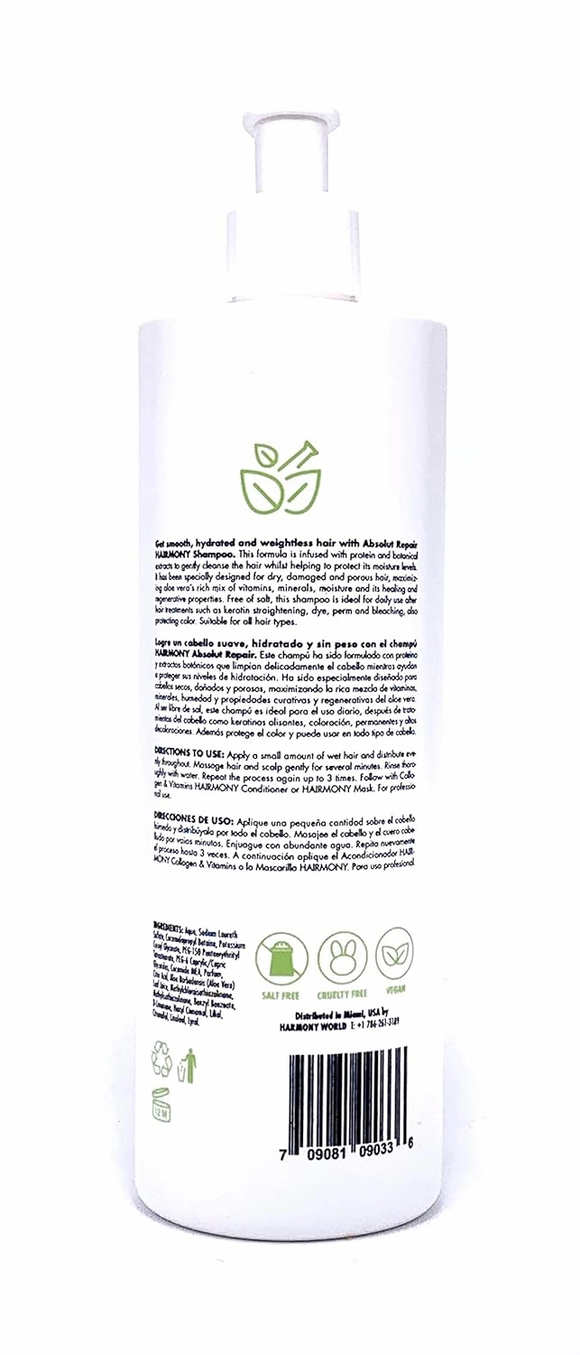 Absolute Repair Strengthening Antibreakage Professional Hair Shampoo - Champu Reparacion Absoluta para el cabello (16 oz)