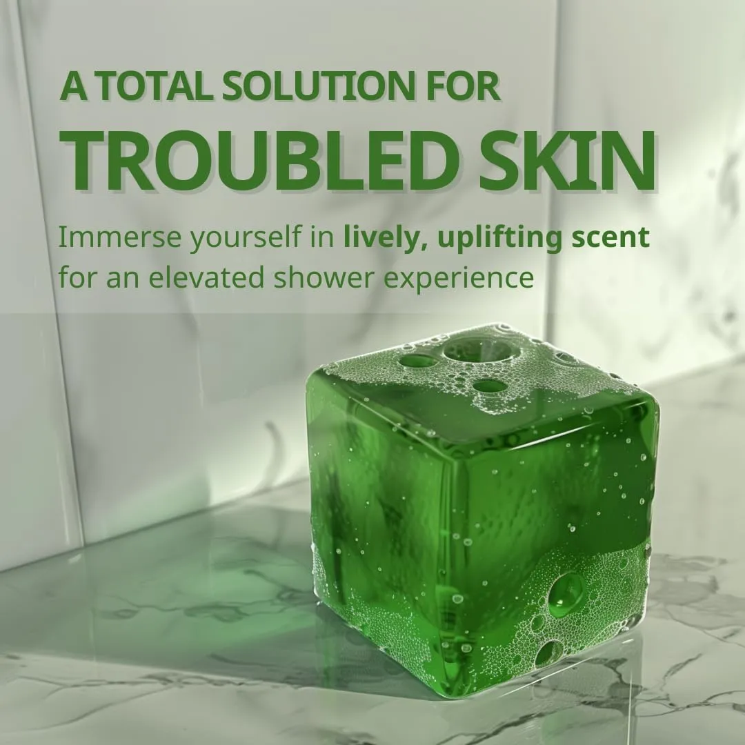 Acneroli Shower Bar Bath Soap Citrus Lemon Mandarin Scent Total Solution for Troubled Skin with Salicylic Acid and Teatree Extract, Rich Foam | Body Wash, Shampoo for Men and Women 4.93oz